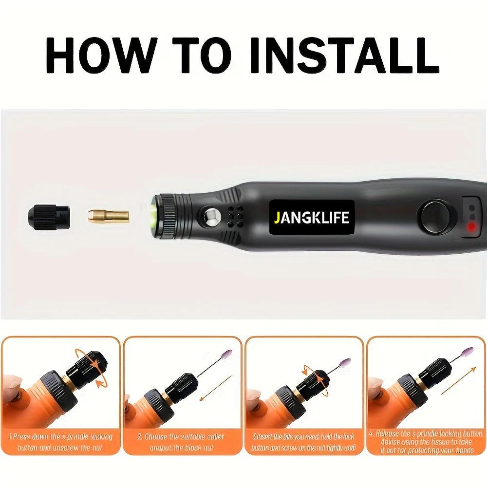 USB Cordless Rotary Tool Kit Woodworking Engraving Pen DIY For Jewelry Metal Glass Mini Wireless Drill